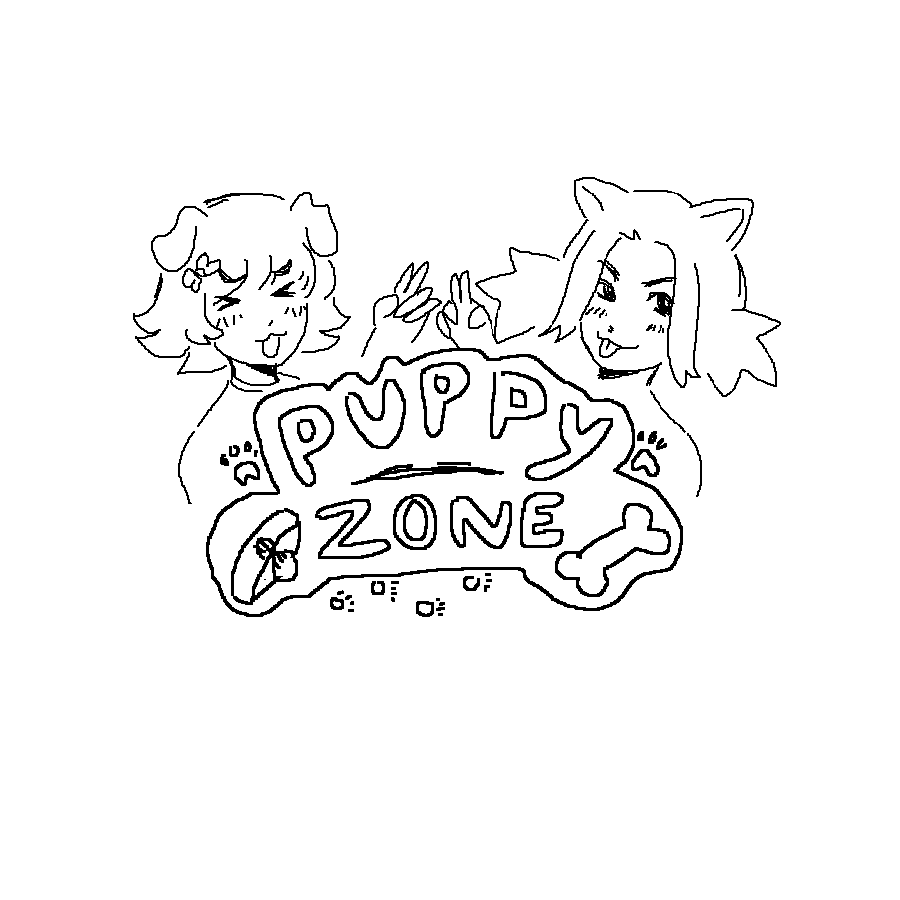 an illustration of two puppygirls along with the text saying puppy zone